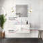 36 po Ensemble de meuble-lavabo avec comptoir à DEL et plan de toilette à miroir en L 22 po.-314373398
