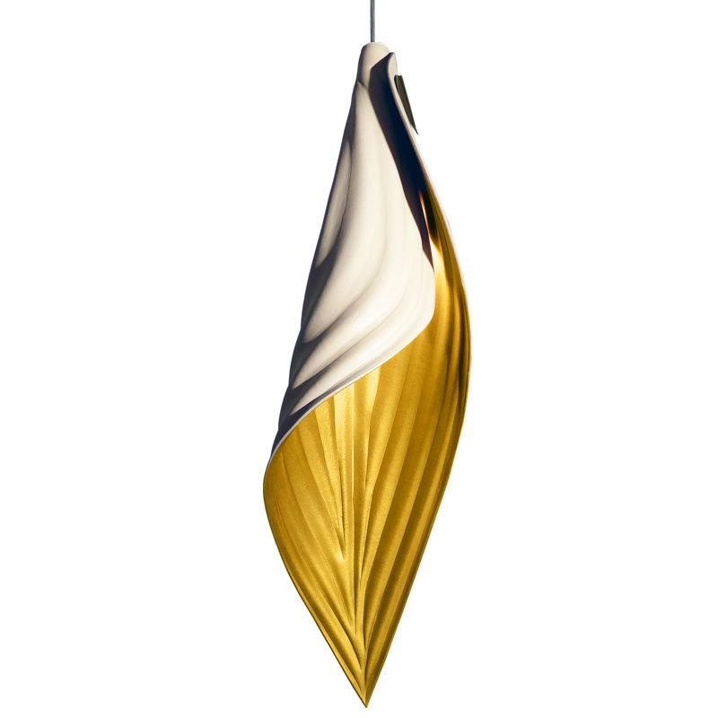 Xavier Clarisse Large Embossed Leather Pendant Light, Bone