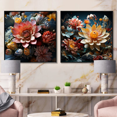 Bouquet de mosaïques colorées - ensemble de 2 plantes carrées