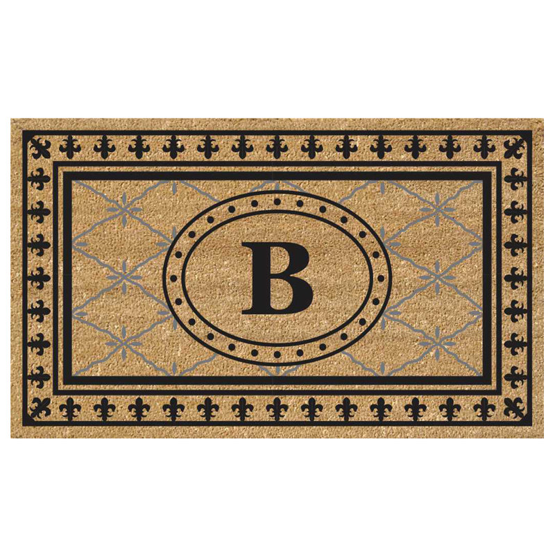 Tapis de porte extérieur en vinyle anti-dérapant Hanningt, B, Rectangle 1 pi 8 pi x 3 pi