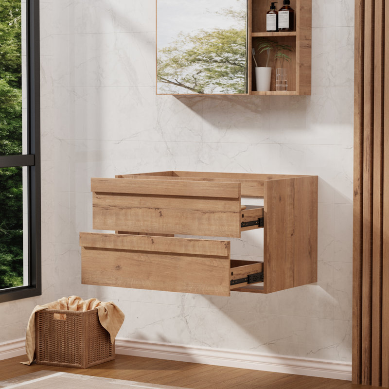 30" Wall mounted Bathroom Vanity Floating Cabinet Base Only, Sink Not Included