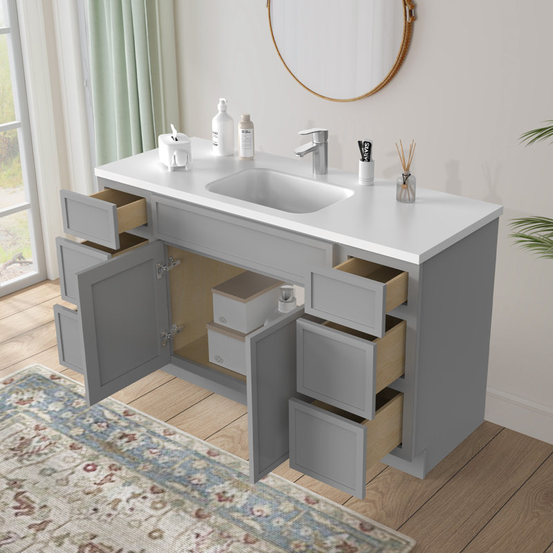 63'' Single Bathroom Vanity Base Only, Gray