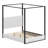 Elevated Canopy Platform Bed with Headboard and Structural Frame-1431994223