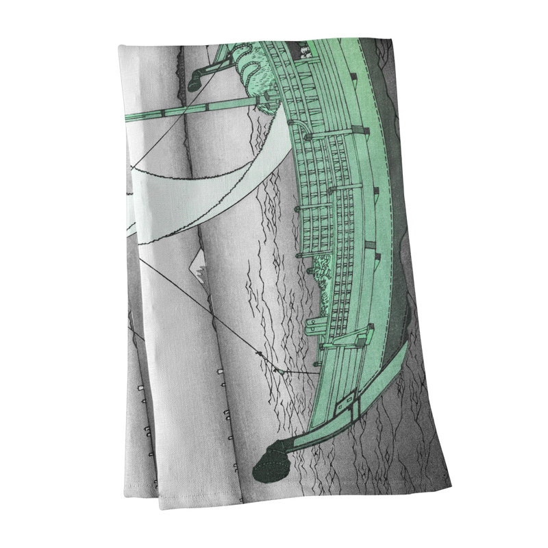 Hague Tea Towel Kitchen Towel, Cotton Twill, Green