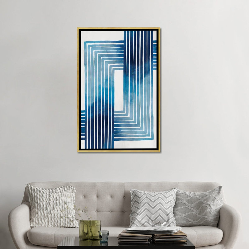 In Unison par Eva watts-impression d’art graphique, H 48 po x l 32 po x P 1,5 po, Toile encadrée d'or, Pas de tapis