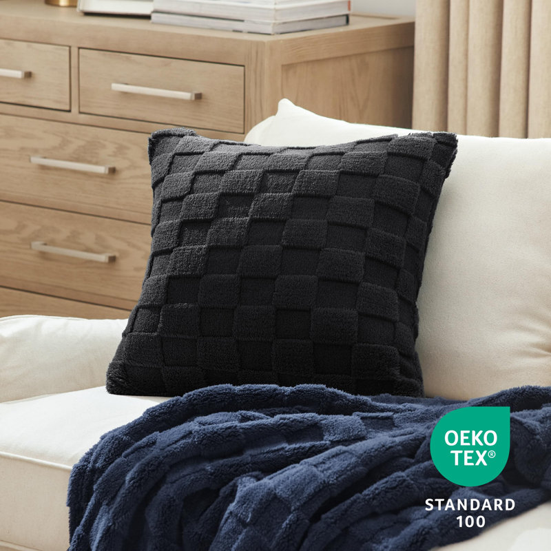 Bedsure Checkered Throw Pillow Covers, Black