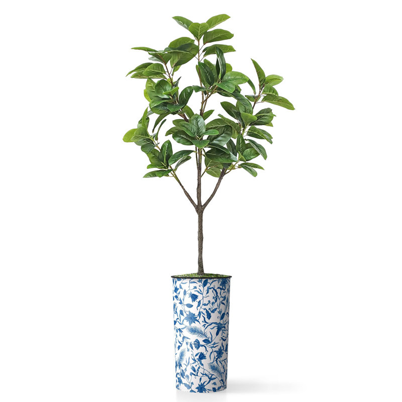 Arbre artificiel avec pot à fleurs en forme de faux drapeau Magnolia (pot en pot et arbre), Plant Blue