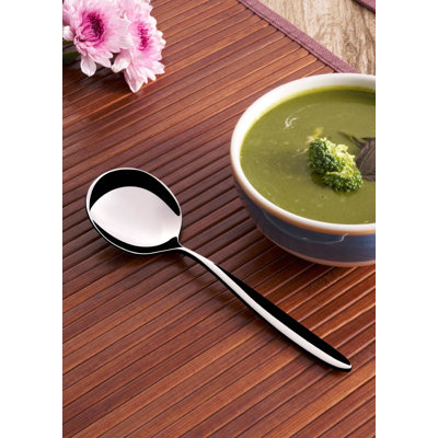 Cuillère à soupe en argent Clista Elegant | Acier inoxydable | 7 po | 12 pièces