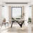 Modern Rectangular Dining Table, Glossy White Kitchen Table with Sintered Stone Table-top, N-Shaped Steel Legs-618410751-629586364