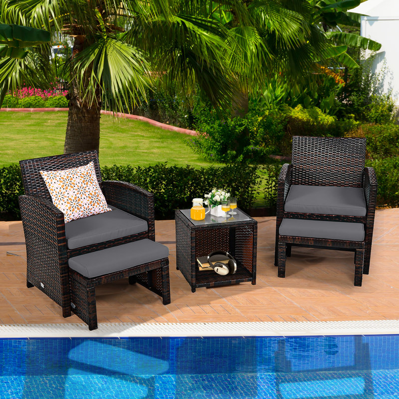 Amy-Michelle 2 - Person Patio Conversation Set with Cushions, Gray