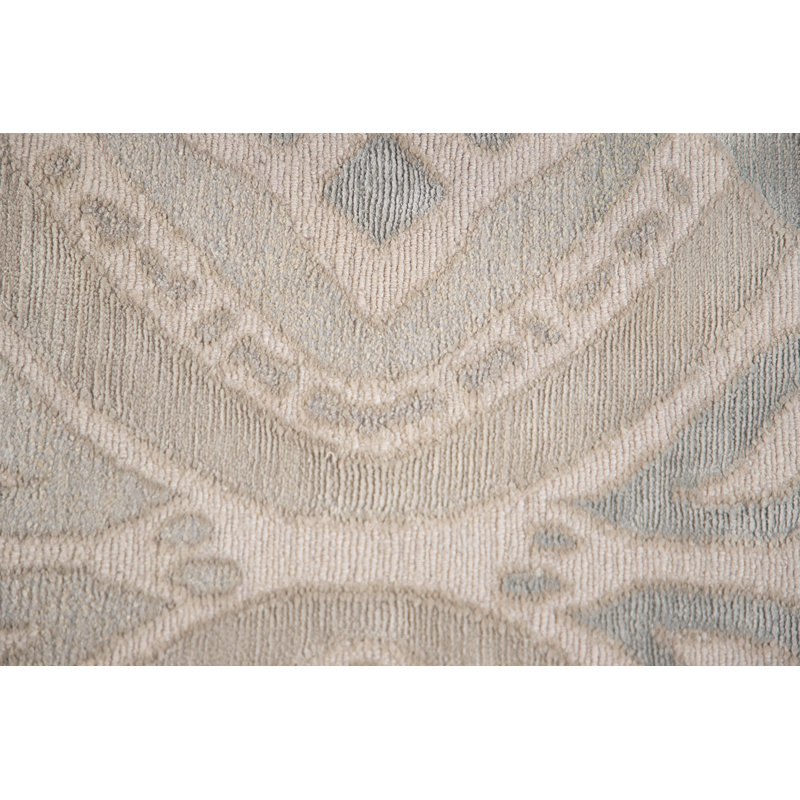 Contemporary Geometric Area Rug in Ivory, Rectangle 10' x 14'