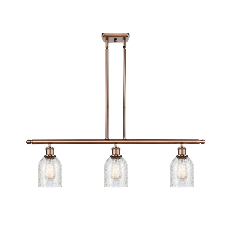 Vella 3 - Light Kitchen Island Pendant, Charcoal, Polished Nickel, 6 Watt Vinage LED Bulb
