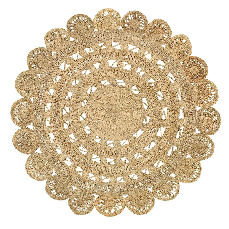 German Hand Braided Indoor Rug, Round 6'
