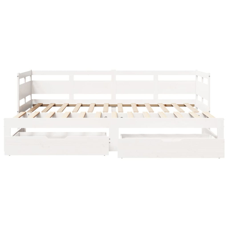 Wichita Solid Wood with Trundle, White, Single (3')
