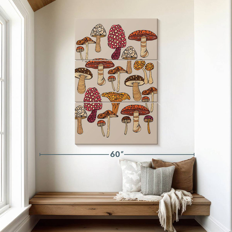 Doodles champignons, H 50 po x l 32 po