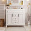 Meuble-lavabo 36 po avec lavabo supérieur, armoire de rangement moderne avec 2 portes à fermeture douce et 2 tiroirs, meuble-lavabo simple-116234281-116234279