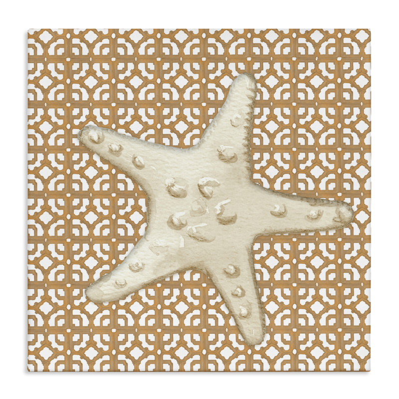 Carrelage méditerranéen et toile étoile de mer, design par Lee Ann Sanders, H 30 po x l 30 po