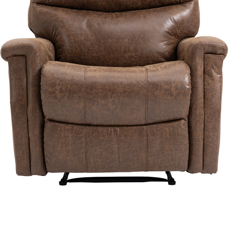Fauteuil inclinable manuel en microfibre, Microfibre / microsuède brun