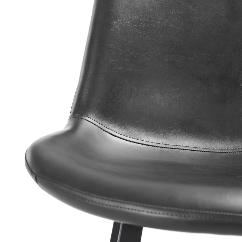 Tabouret de comptoir rembourré 24 po avec structure en métal et repose-pieds, Gris, 4