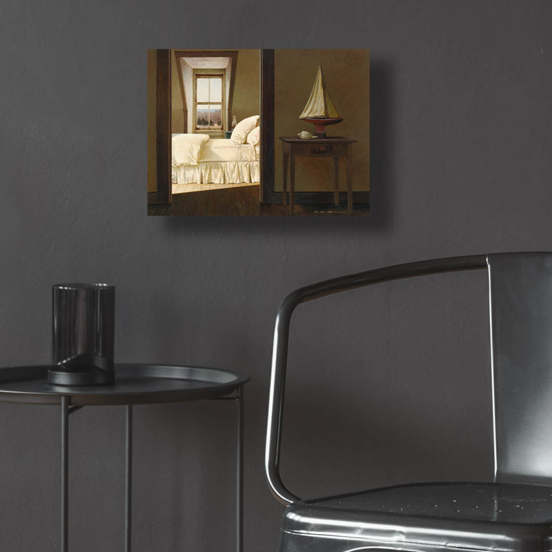 «Chambre d'amis» par Zhen-Huan Lu, art mural en verre acrylique,, H 12 po x l 16 po x P 0,13 po