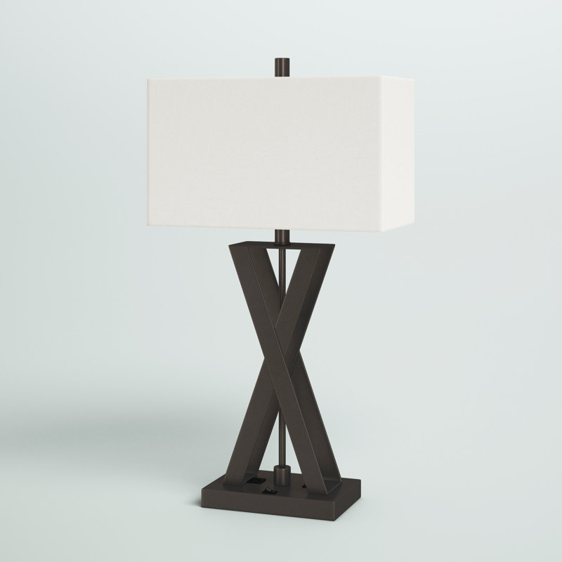 Lampe de table 29 "avec prise USB et prise Keanu, Bronze foncé