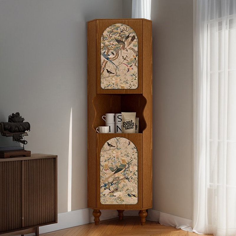 Bibliothèque de coin en bois Living Room, Brun
