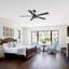 Ventilateur de plafond 52 po doré avec lumières et télécommande, moteur à courant continu réversible, ventilateur de plafond moderne à 5 pales, ensemble d'éclairage à 6 vitesses en verre texturé-136972750