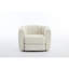 Chaise pivotante à 360 degrés avec surface blanche, structure, siège, mobilier de salon, housse souple décorative à étapes d'assemblage facile, rotation, structure en bois massif, rembourrage confortable, essentiel, installation rapide