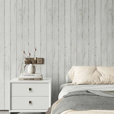 Peler et coller le papier peint autocollant en bois autocollant amovible et recouvert d'un mur de planche de bois rétro pour la décoration de la maison