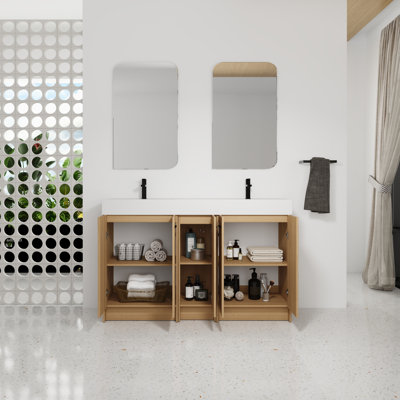 Ensemble de meuble-lavabo double 60 po avec armoire de rangement Arden