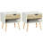 Corrigan Studio® Set Of 2 Bedside Table With Drawer And Shelf, Modern Nightstand, End Table For Bedroom, Living Room