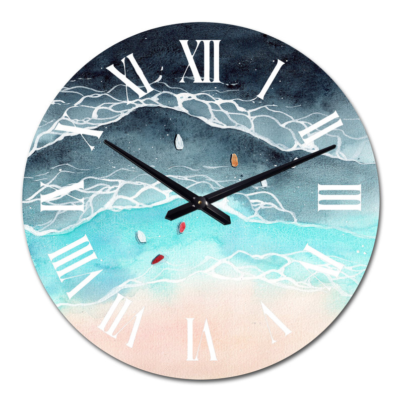 Vue aérienne des vagues de l'océan tropical - horloge murale nautique et côtière, Moyen