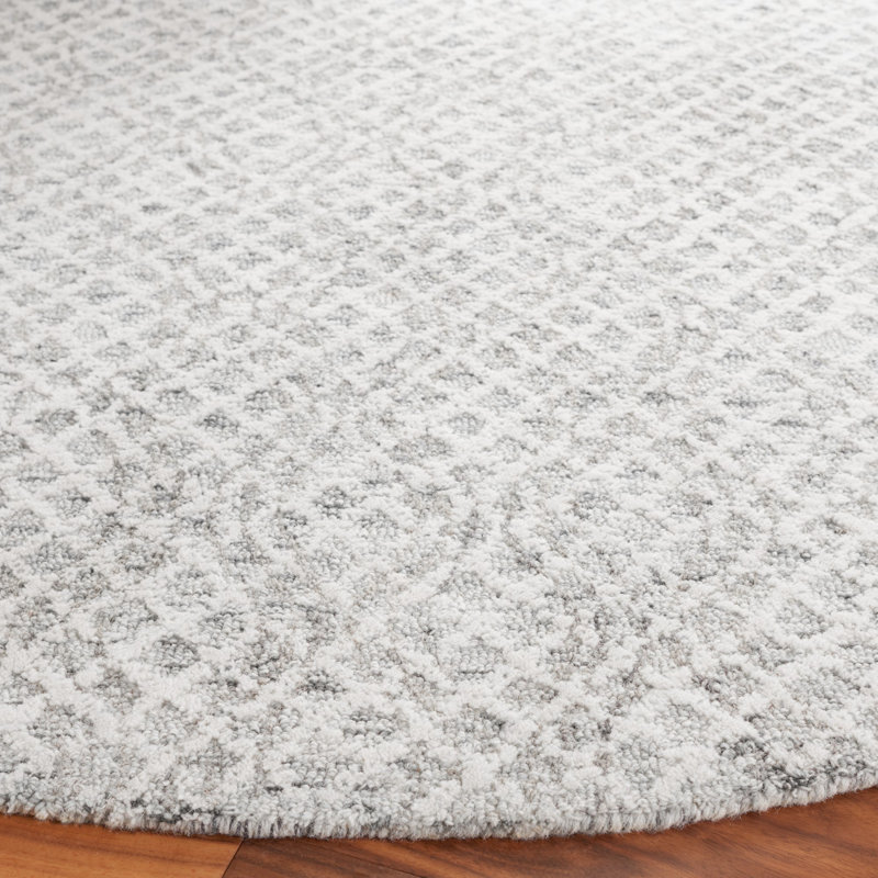 Tapis en laine et en coton touffeté à la main Desireah, Rond 6 pi