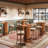 39.4" H Round Dining Table, Small Kitchen Bar Table with Footrest for Dining Room, Pub, Bar-1760716166