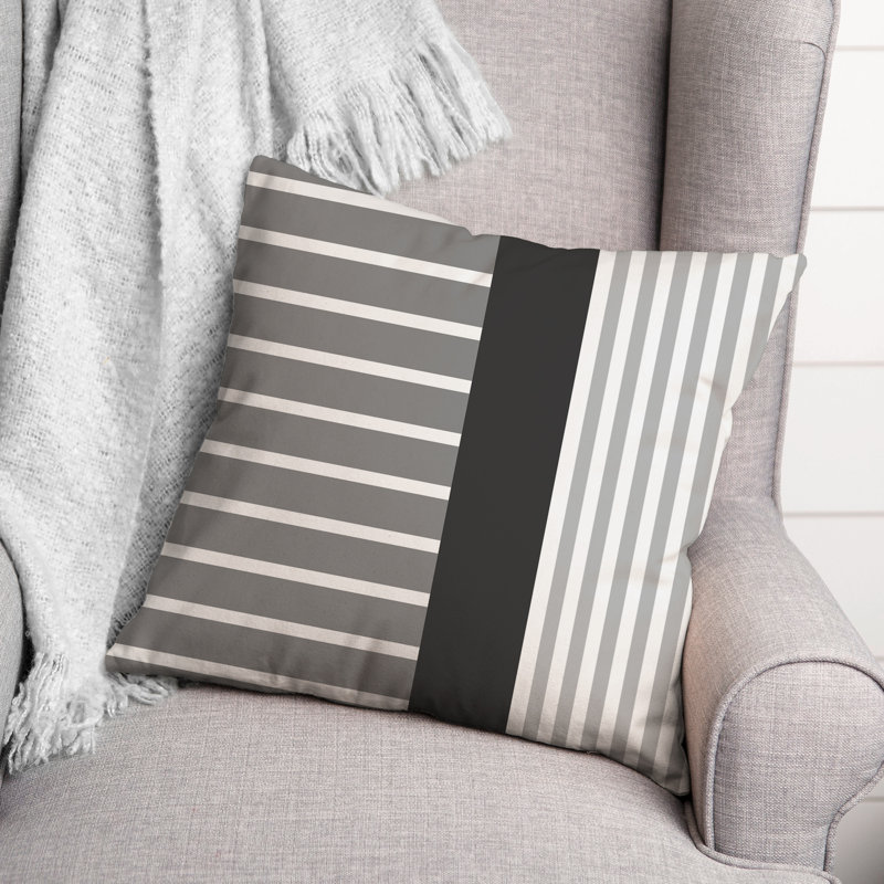Abstract Outdoor Throw Pillow, Gray, 18" x 18"