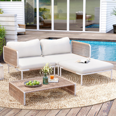 Imir 3 - Person Outdoor Patio Sectional Sofa with Cushions
