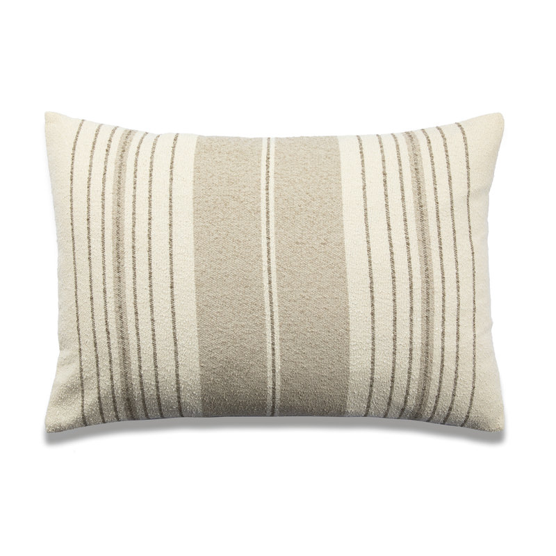 Housse et insert de coussin rectangulaire en mélange de coton Leiter, Polyester / bourre de polyester, gris