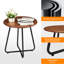 Patio Steel Side Table Woodgrain