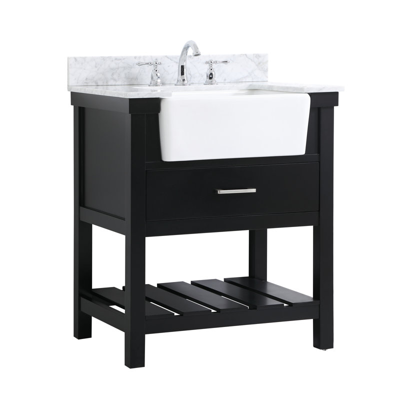 Meuble-lavabo simple 30 po Pelaghia, Noir, noir, noir, noir