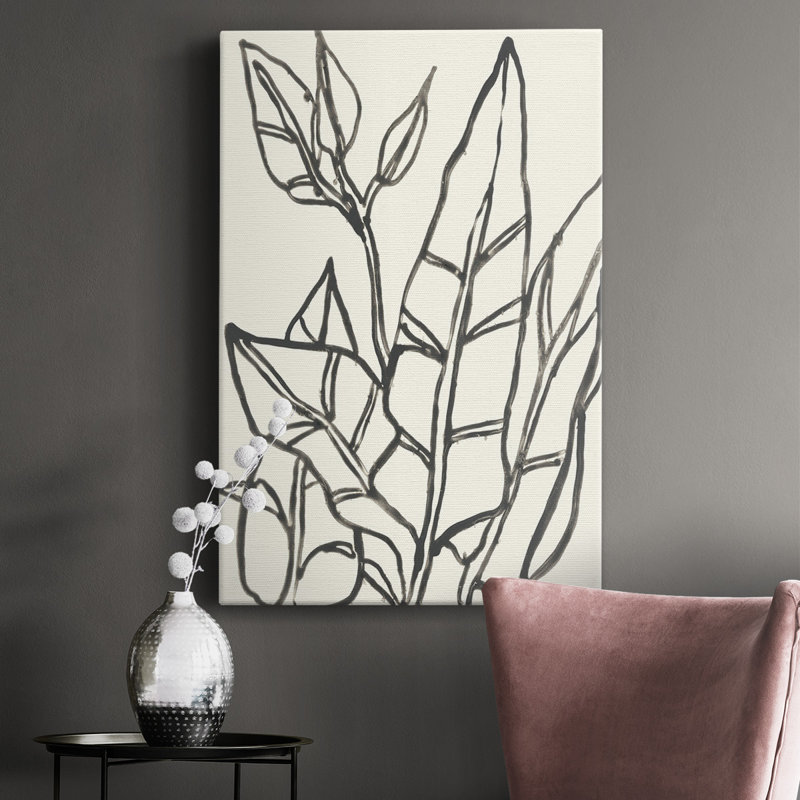 Contour tropical III - peinture sur toile tendue, H 36 po x l 24 po x P 1 po