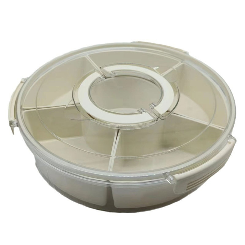 Fruit Tray Rotating Snackle Box Container With Lid  For Picnic