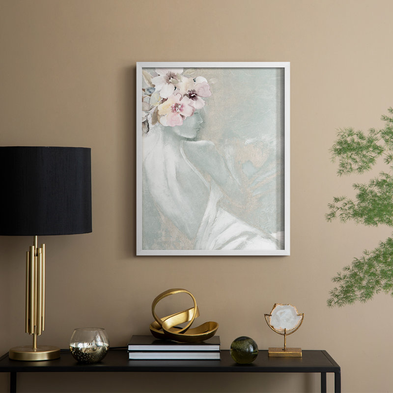 Whisper I, reproduction encadrée - bois massif, H 11 po x l 9 po, Blanc