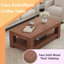 Une table basse moderne et pratique en noyer. La table basse à double couche est fabriquée en panneau de fibres à densité moyenne. Convient au salon, à la chambre à coucher et au bureau