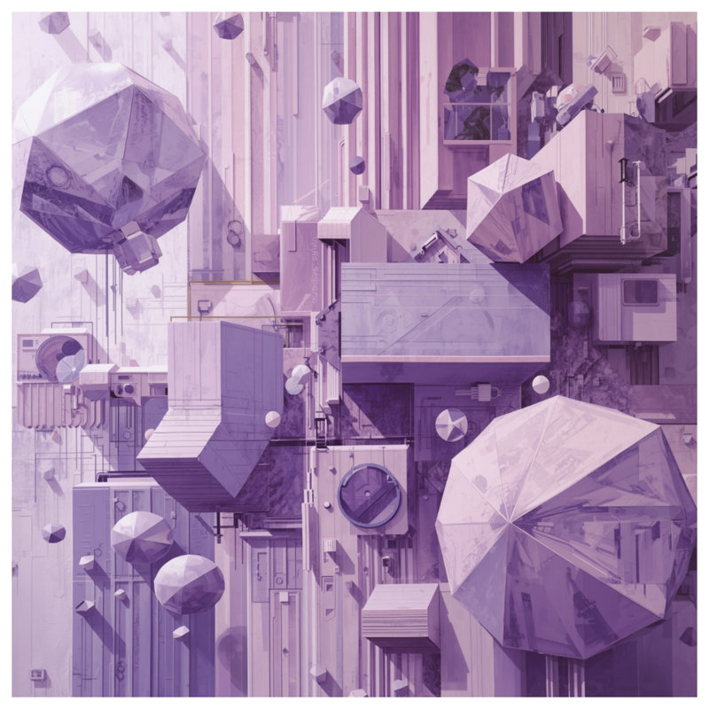 Couvertures à motifs géométriques mauves, L 60 po x H 80 po