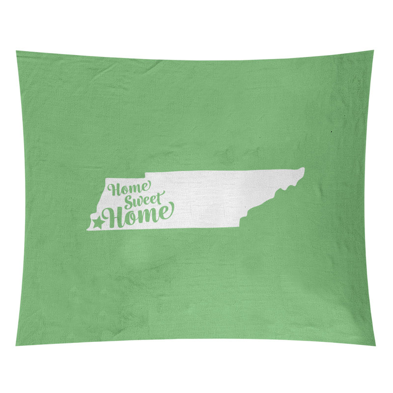 Tapisserie Home Sweet Memphis, H 68 po x l 80 po, Vert