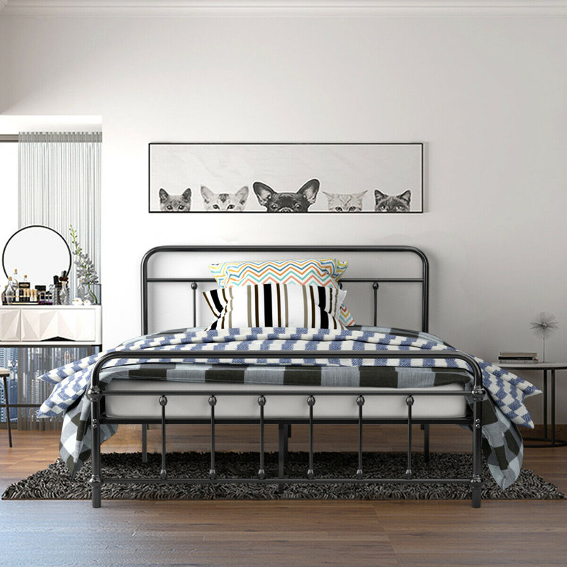 Barnette Metal Open-Frame Bed, Queen, Black
