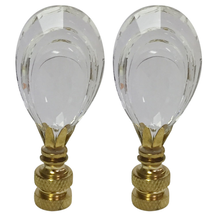 Flat Teardrop Shaped K9 Crystal Lamp Finial
