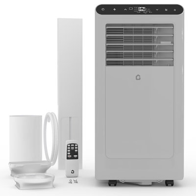 8000 BTU Portable Air Conditioner with Remote Control & Complete Window Kit, Quiet Cools up to 350 Sq. Ft