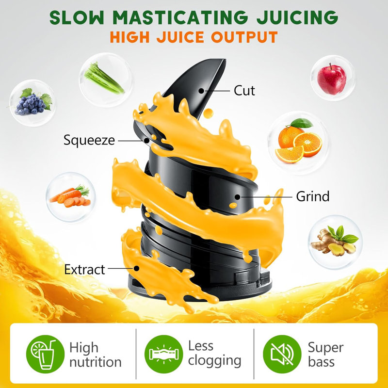 Cold Press Juicer,Slow Masticating Juicer Machines, Pink