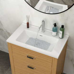 Évier simple avec 1 trou de robinet et trop-plein pour la salle de bain